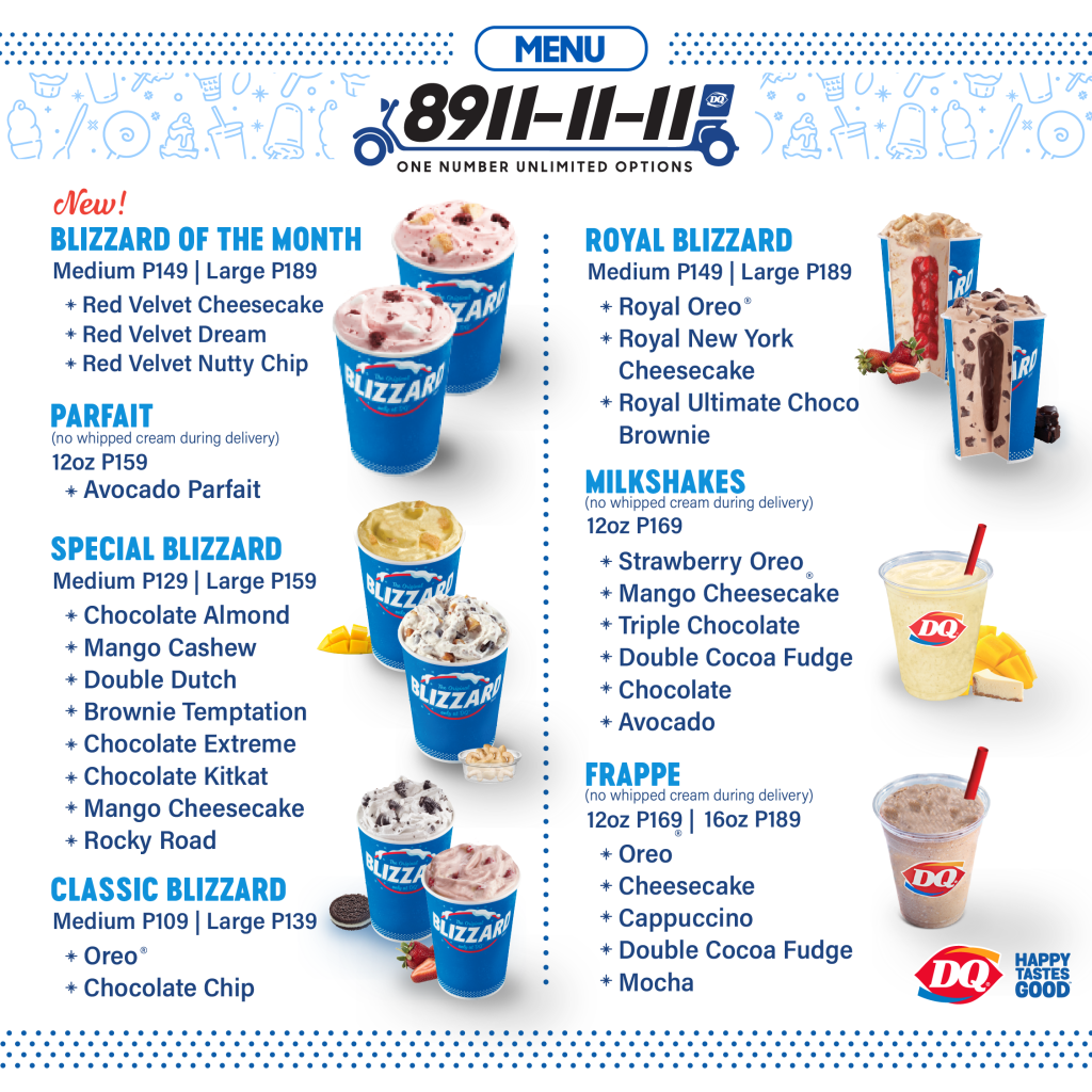 Dairy Queen Happy Taste Good Delivery Menu